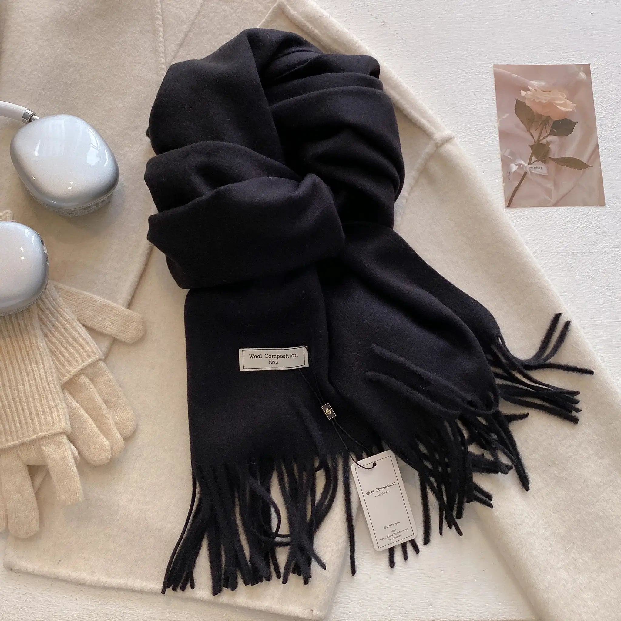 LuxeWeave 26 Color Winter Scarf for Women Long 175 Centimeters Premium Polyester with Tatting Weave Cozy Warmth