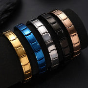 Trendy Square Italy Stainless Steel Bracelet Unisex Hip Hop Italian Modules Stretchable Gift Birthday Party Jewelry