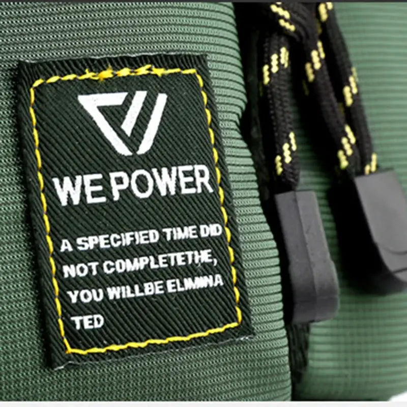Simples Market men's green nylon waist fanny pack with multi-pocket tactical belt bag