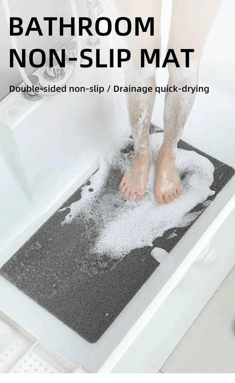 Non-slip hollow bath mat by Simples Market, grey quick-drying tub mat
