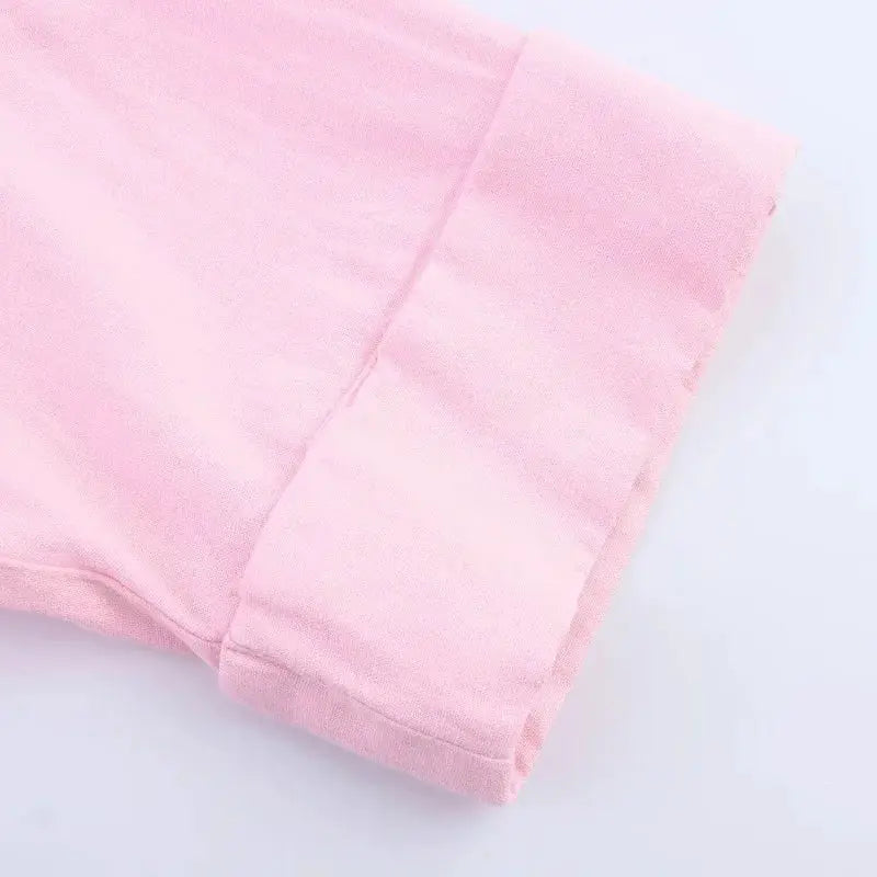 Pink women's shirt sleeve with folded cuff, casual summer top