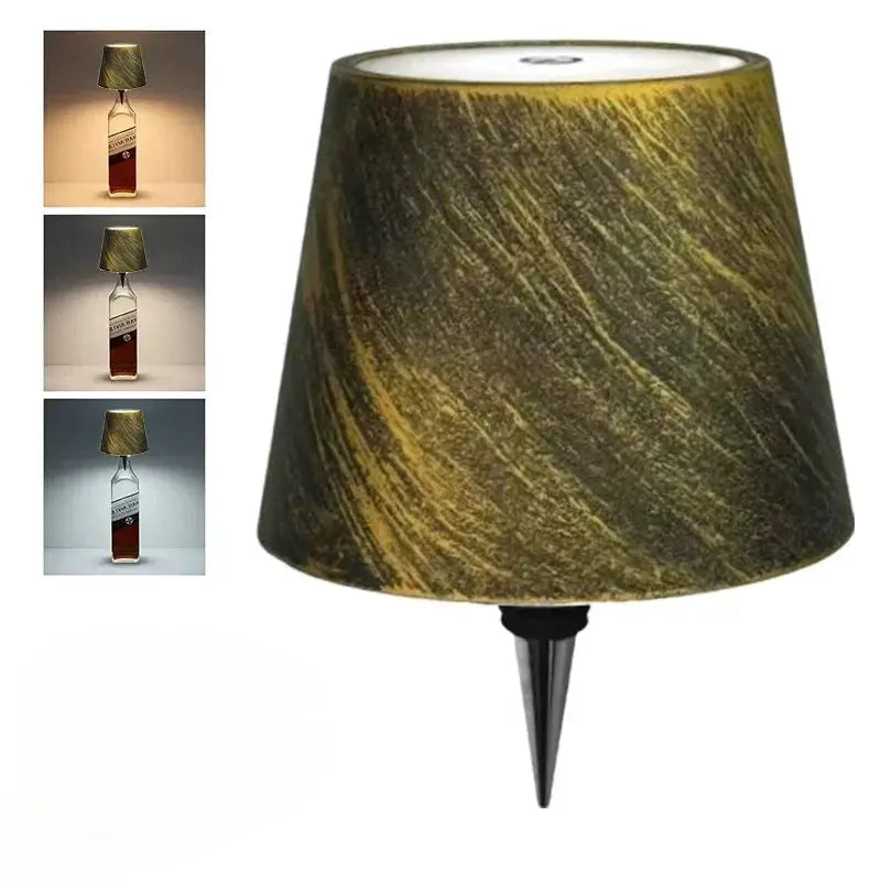 Lampe de table bouteille sans fil Simples Market, commande tactile, 3 couleurs, gradation continue, veilleuse pour bar