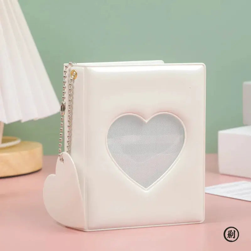1 Piece 3 Inch Photocard Holder Heart Hollow Photo Album With 32 Pockets Card Binder For Mini Idol Pictures Storage Case