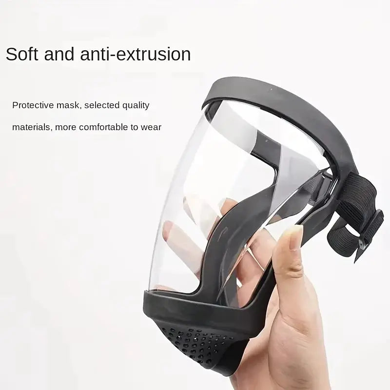 Full Face Transparent Protection Mask Adjustable Buckle Reusable Heat Resistant Facial Shield for Work Safety