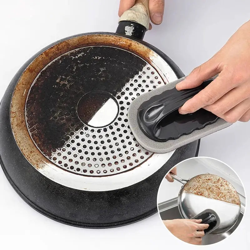 Magic Emery Sponge Brush Wipe Eraser Cleaner With Nano Emery Surface For Rust Removal And Ergonomic Handle