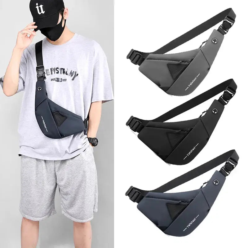 Simples Market sling chest bag for men, crossbody mini travel bag with anti-theft design; 4 color options