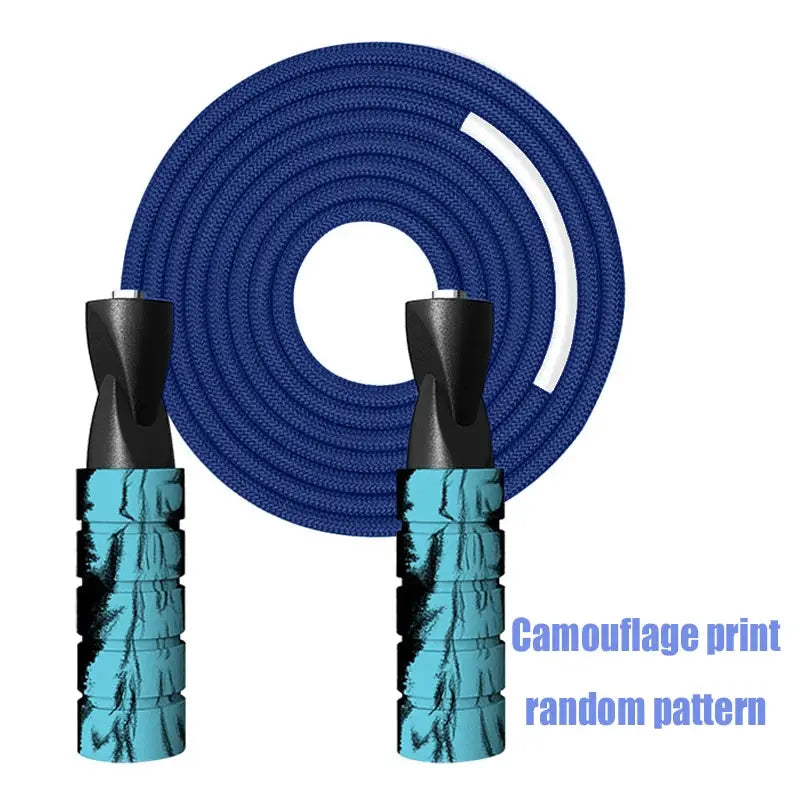 FlexStride Woven Rope Jump Rope With Dual Bearing System For Smooth Fast Rotations And Comfortable Sponge Handles