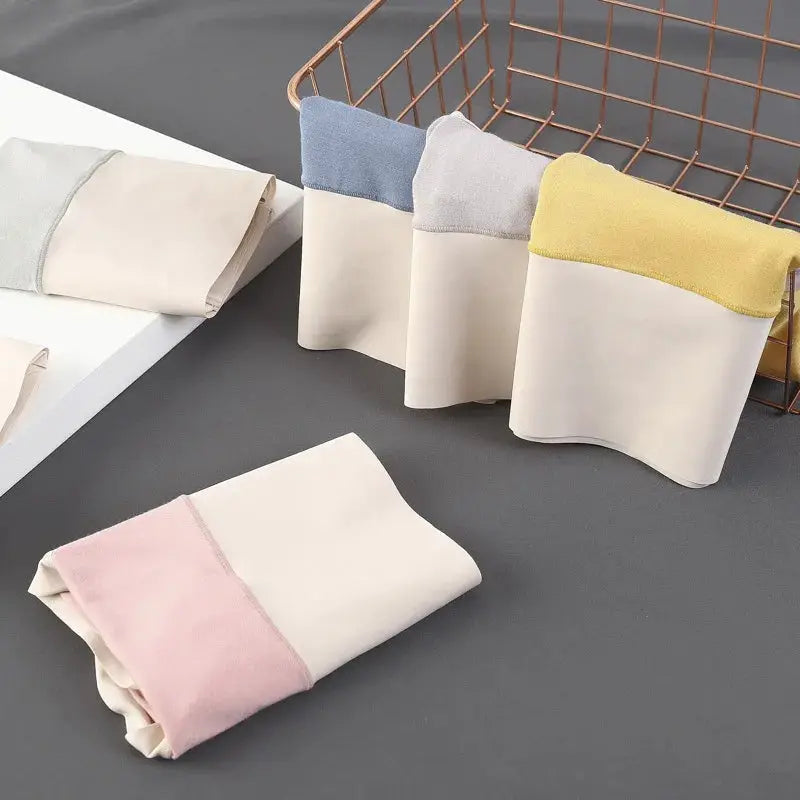Women's 6-pack modal high-waisted tummy-tuck triangle panties by Simples Market in pastel colors