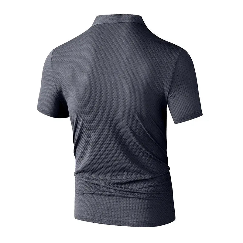 Simples Market men's textured polo shirt, dark gray, breathable fabric