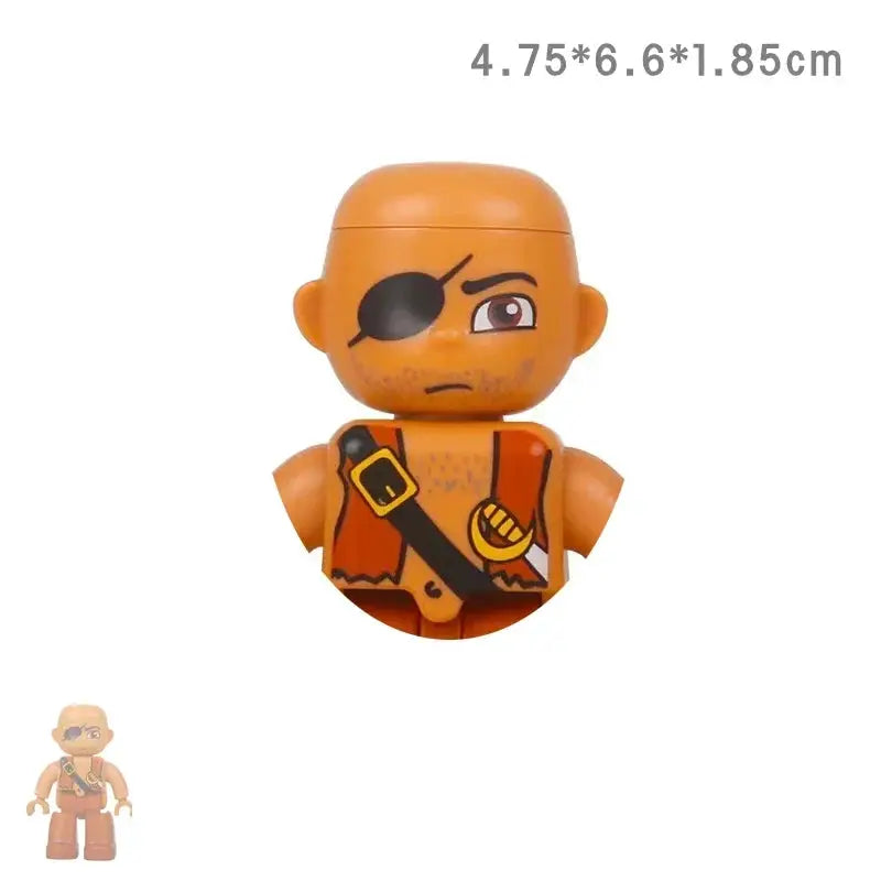Big Size Building Block Adventure Ship Series Compatible Duplo Brave Pirates Treasure Island Playset For Kids