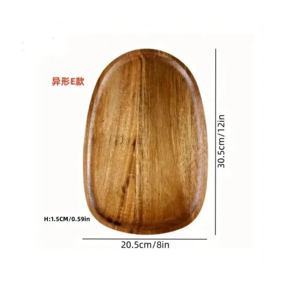Japanese Solid Wood Fruit Plate Tray Set Multi Size Snack Platter