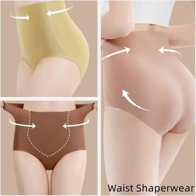 Simples Market women’s high-rise body shaper underwear in yellow and brown shades, with waist cinching and buttocks lift