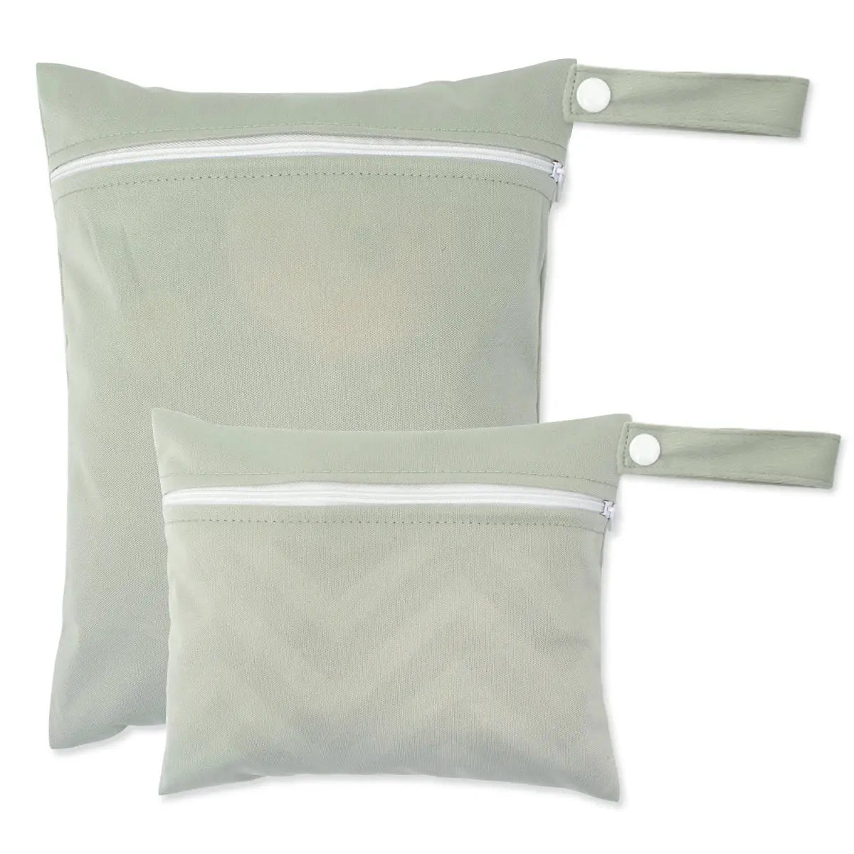 2 Pack Waterproof PUL Wet Bags With Zipper Closure And Hanging Loop Reusable Diaper Swim Gym Bags