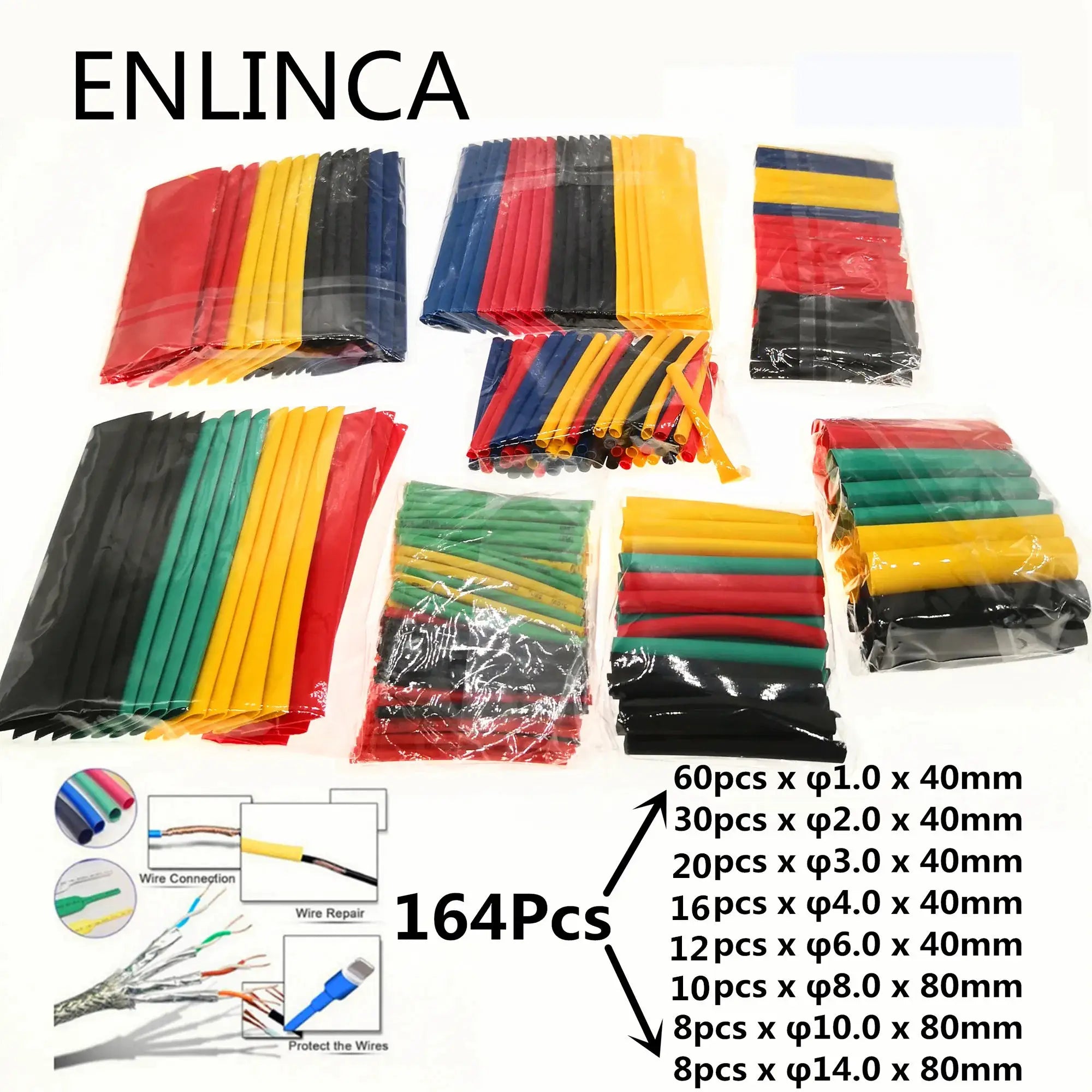 Heat Shrink Tubing Kit 127 To 750 Pcs Polyolefin Thermoresistant Insulation Sleeving For Electrical Wires And Cables