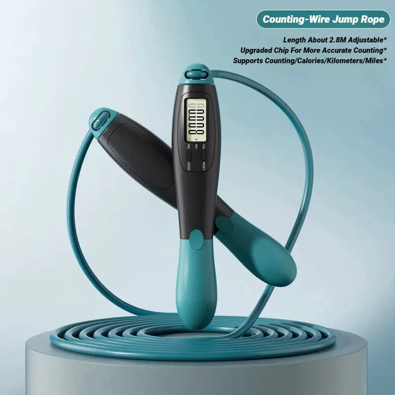 Counting Jump Rope With Electronic Counter And Adjustable Steel Wire Rope For Fitness Training At Home And Gym Equipment