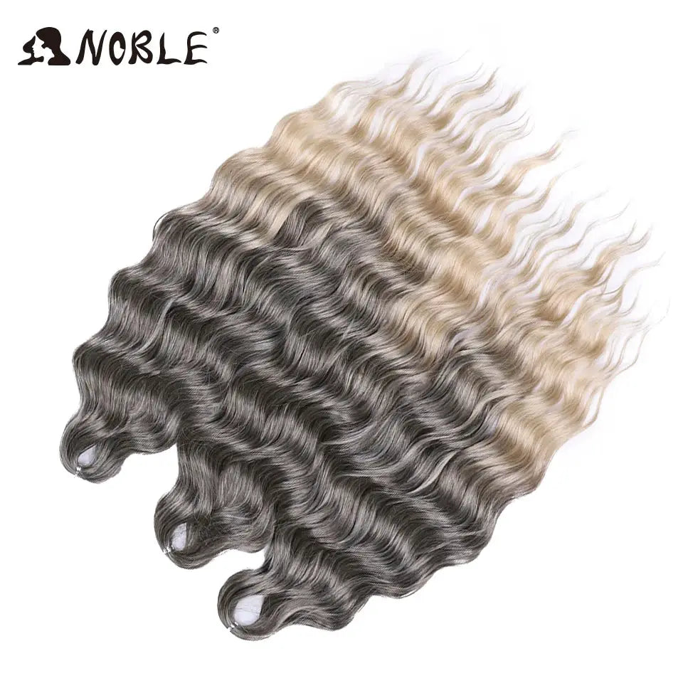 Noble Hair synthetic loose deep wave 24in braiding extensions, water wave, black to blonde ombre