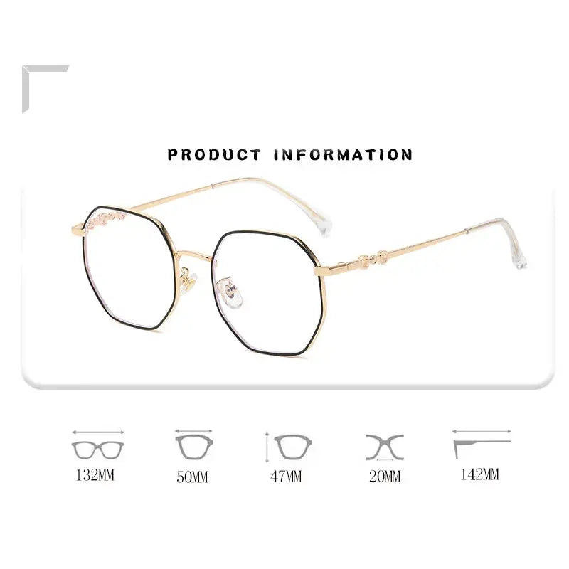 Blue Light Blocking Glasses For Women Metal Frame With Spring Hinges Classic Eyewear Prescription Eyeglasses Frames