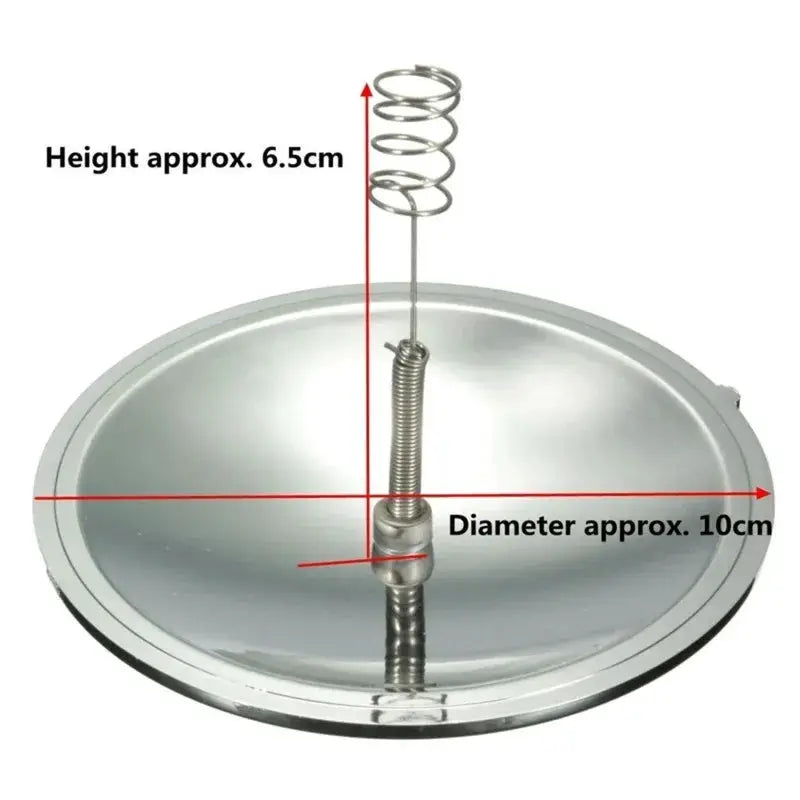 Solar lighter for outdoor fire ignition; waterproof and windproof, metal round base with spring-loaded ignition rod