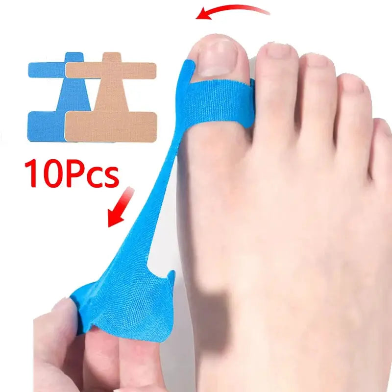 10pcs bunion corrector kinesiology tape kit, blue toe spacer/straightener
