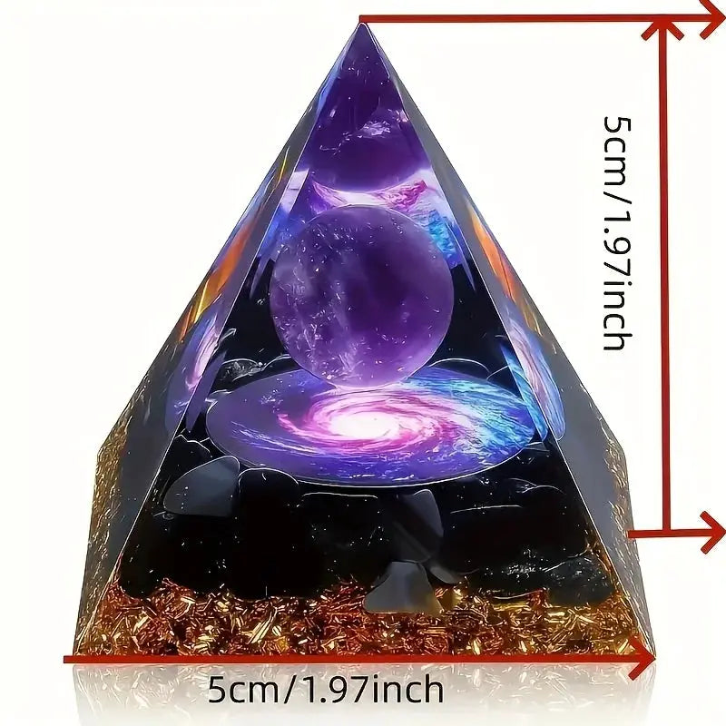 Amethyst Crystal Ball Pyramid Home Decor For Stress Relief And Wealth Attraction
