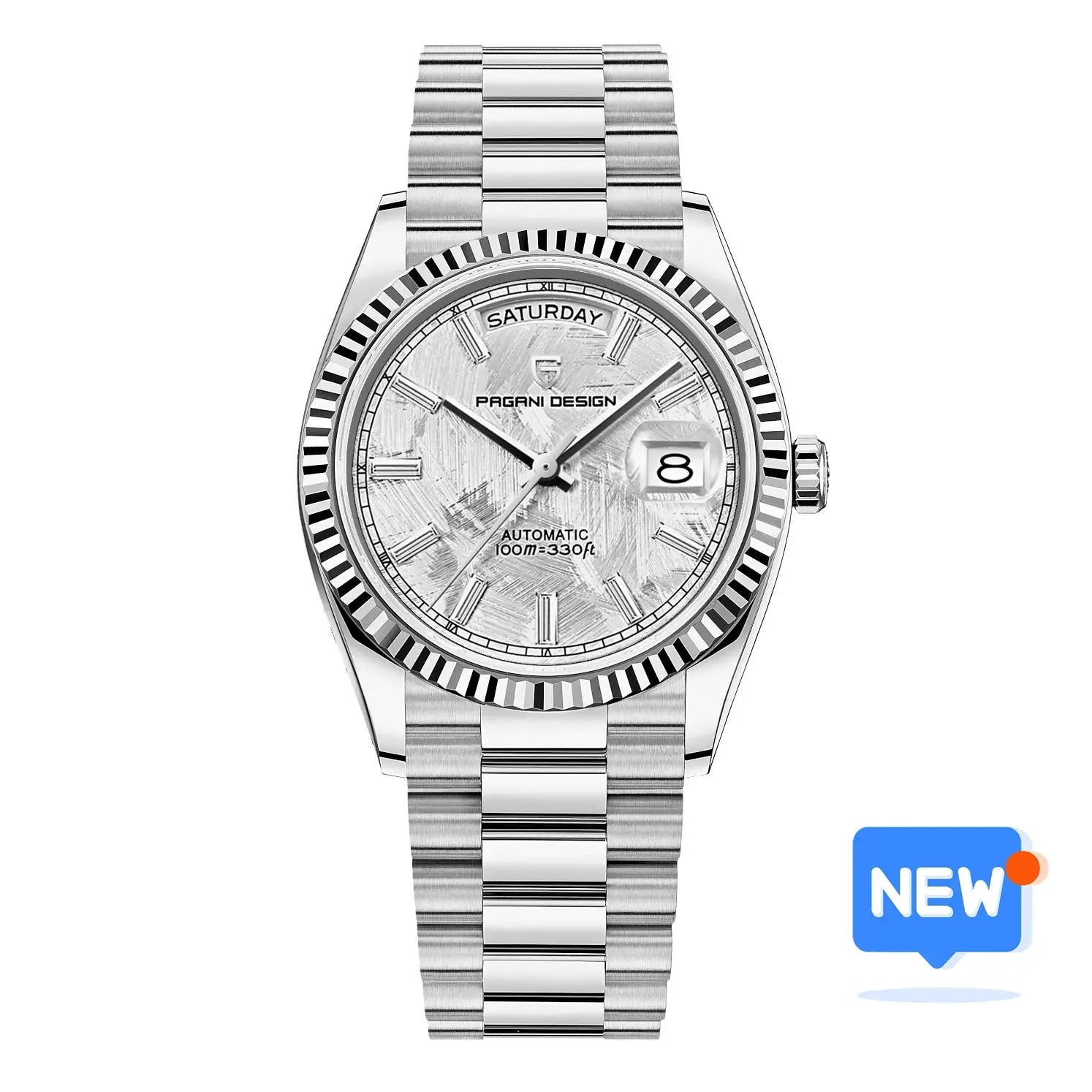 Pagani Design DD36 men's stainless steel automatic wristwatch with date window