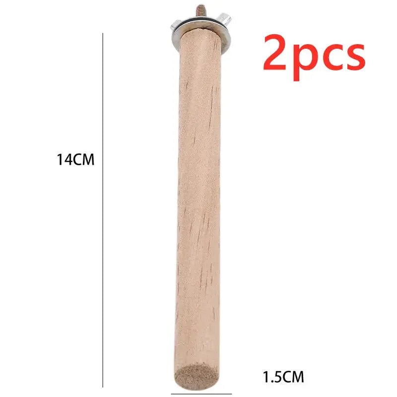 Simples Market 2pcs parrot hanging wood perch sticks, natural raw wood, 14 cm long, 1.5 cm diameter