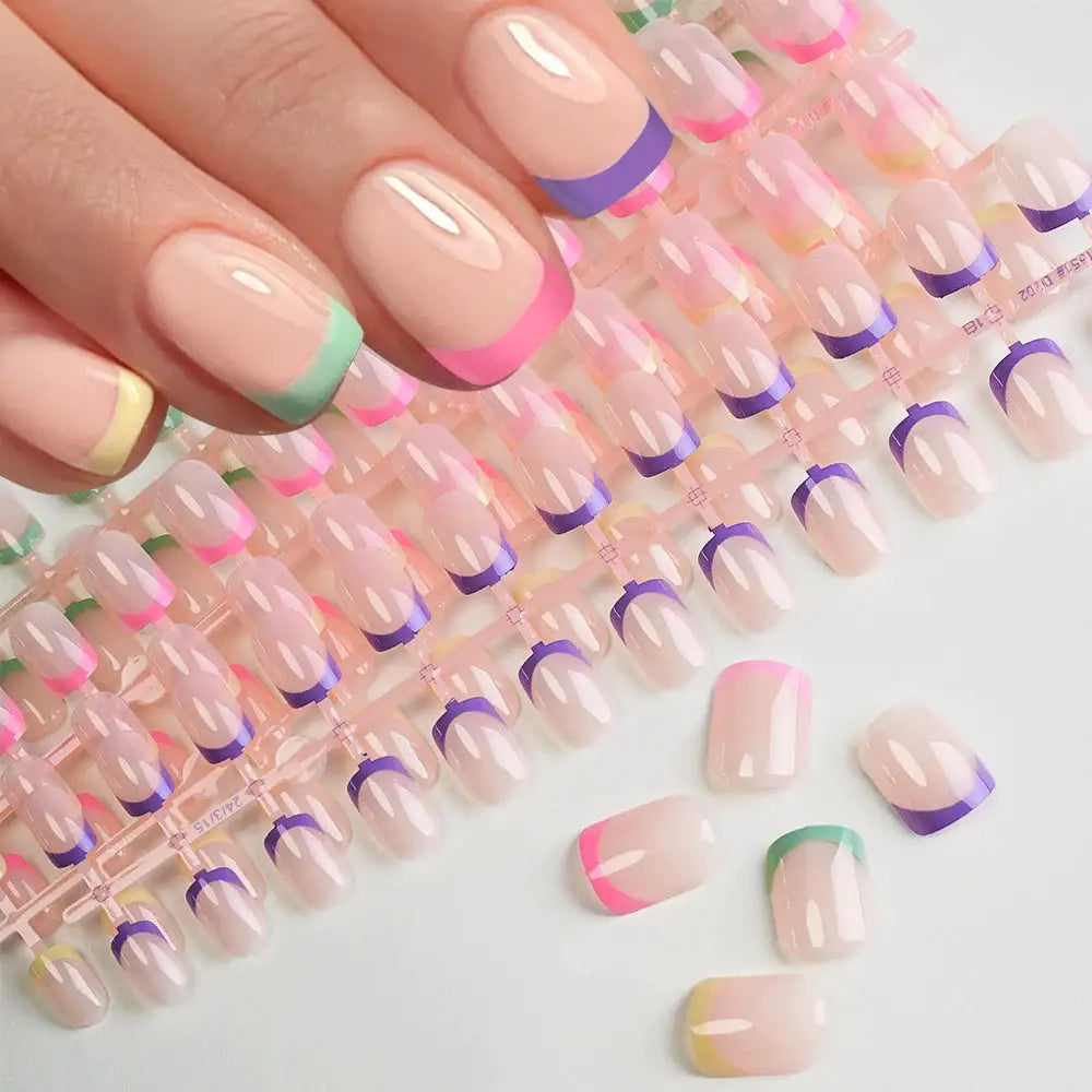 Nailuxe Light Pink Press On Nails Short To Medium Square Full Cover Tips 100 Piece Set For Hands And Feet