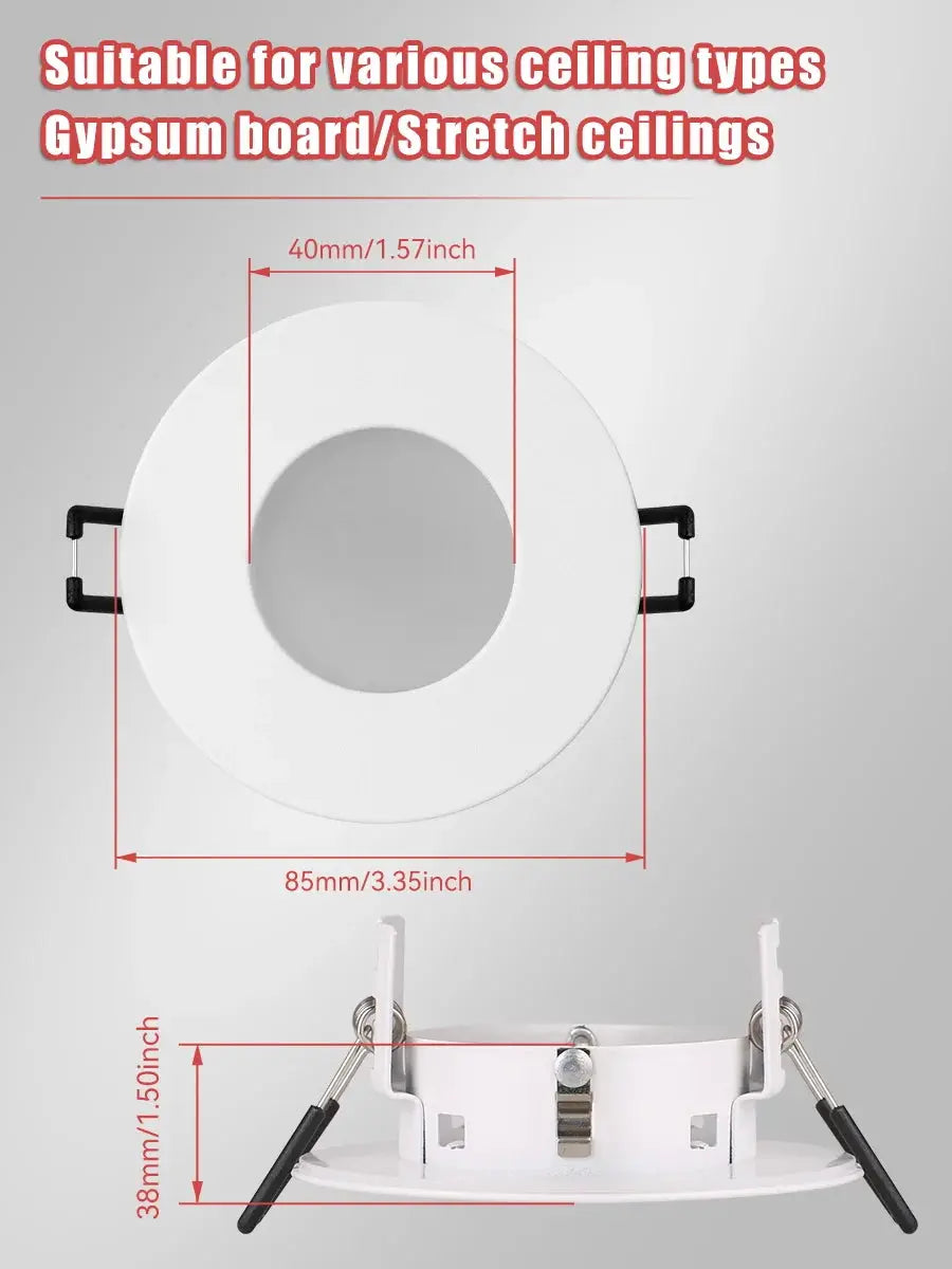 GU10 replaceable-bulb white downlight ceiling lamp; Simples Market LED spotlight for gypsum board/stretch ceilings