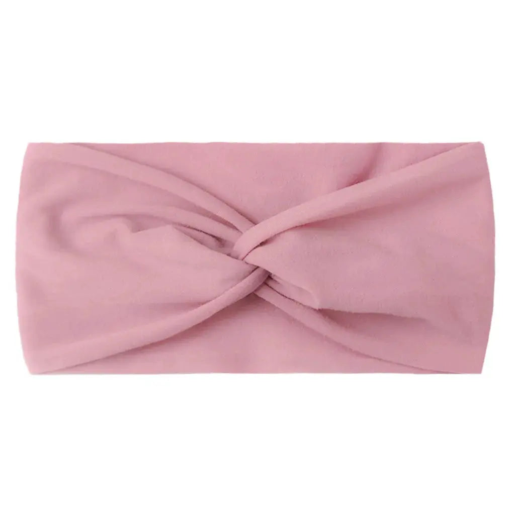 Solid Color Baby Headband for Girls Spring Summer Twisted Knot Design Soft Elastic Hair Accessory Large Size