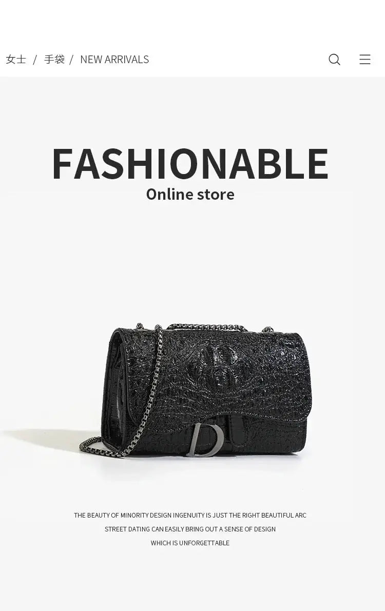 Women's sequined crossbody handbag by Simples Market in black with silver chain strap