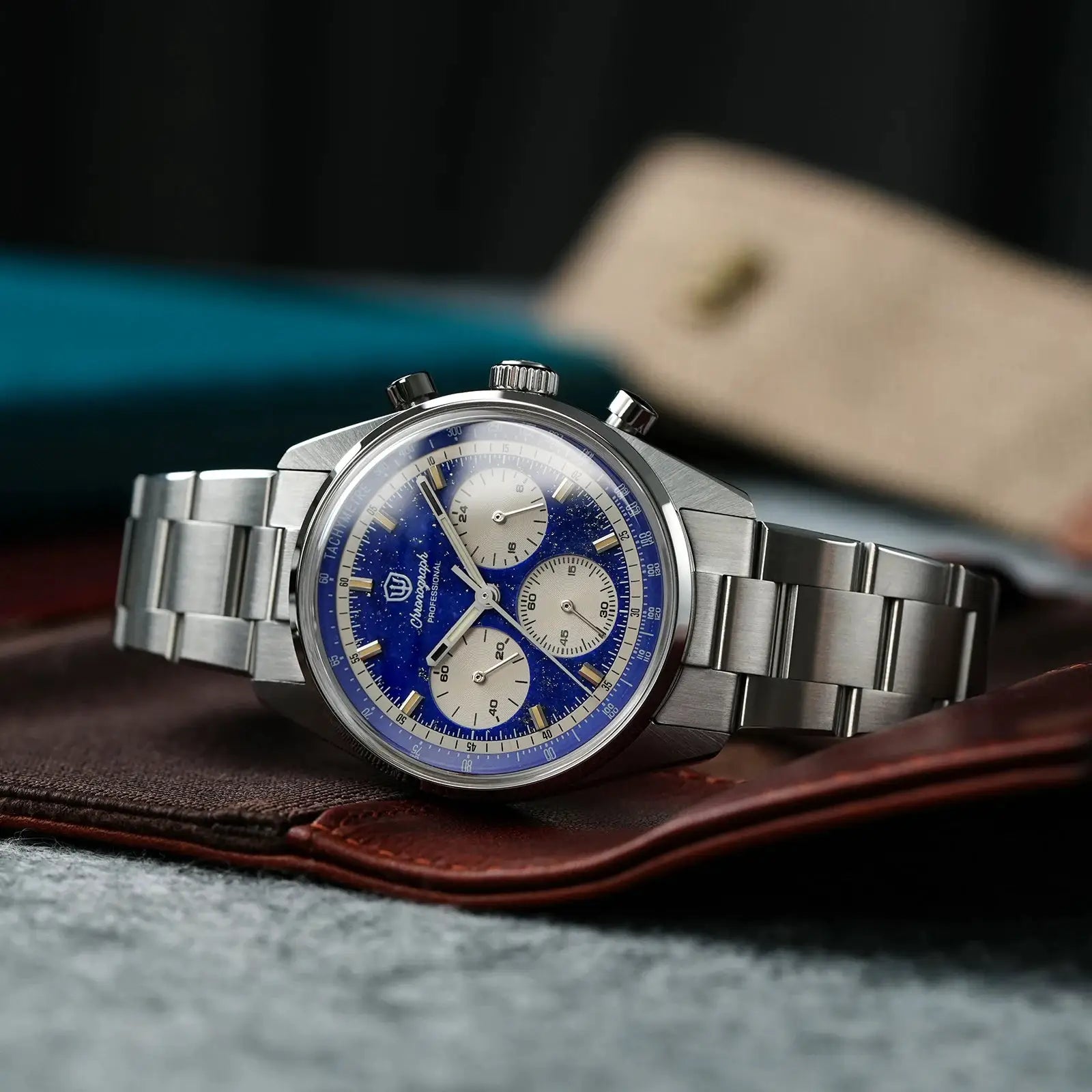 Watchdives WD0526 VK63 stainless steel men's chronograph watch with blue dial and sapphire crystal