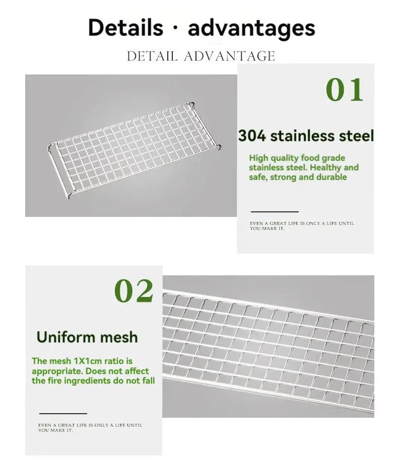 CAMPINGMOON MTG-G compact stainless steel grill net with 304 stainless mesh by Simples Market