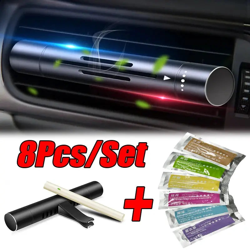 8 Piece Car Air Vent Perfume Set With Aviation Aluminum Alloy Air Fresheners For Auto Interior Aroma Non Toxic