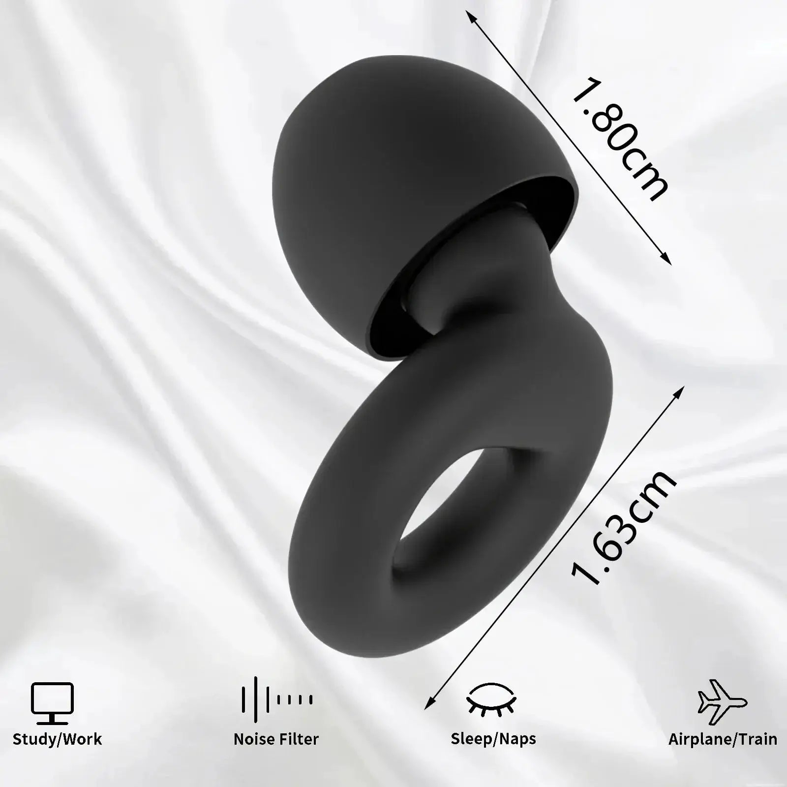HUAK Quiet Ear Plugs Noise Reduction Reusable Hearing Protection 8 Soft Silicone Ear Tips XS S M L Sleep Swim Work