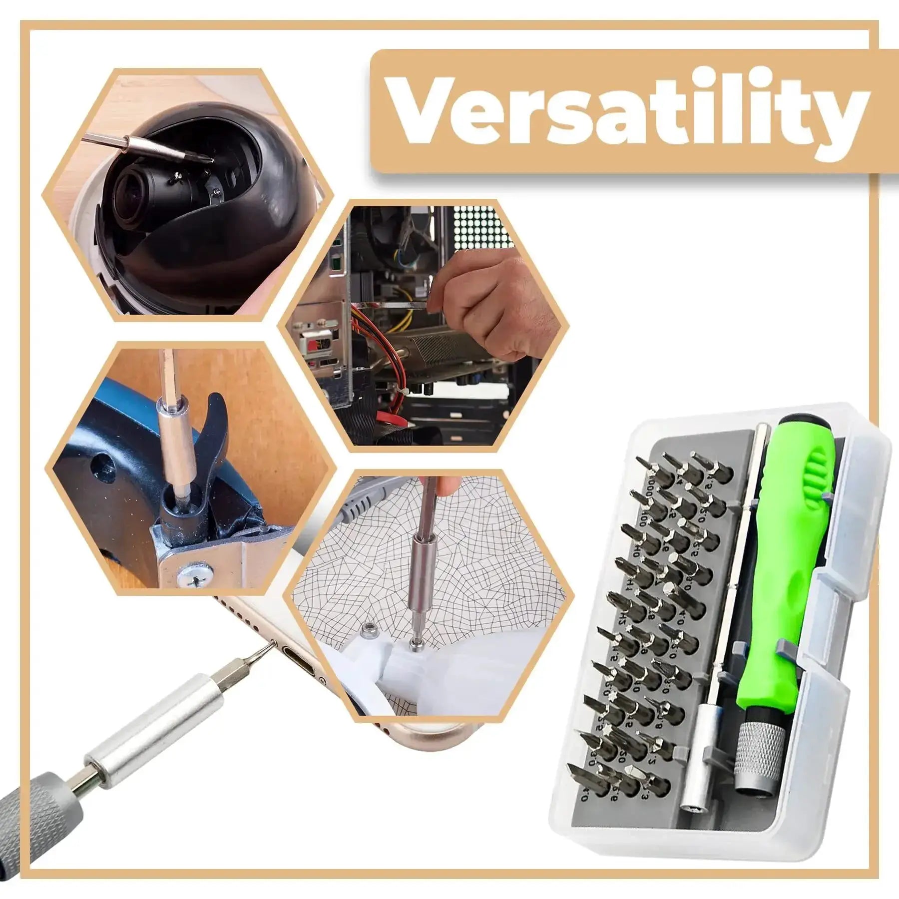 Mini 32 In 1 Precision Screwdriver Set Magnetic Bits for Phone Watch Glasses PC Electronics Repair Tool Kit