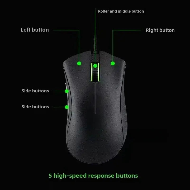 6400 DPI Wired Gaming Mouse New Model Ultra Sensitive Tracking High Precision Dual Purpose for LOL Esports and Office