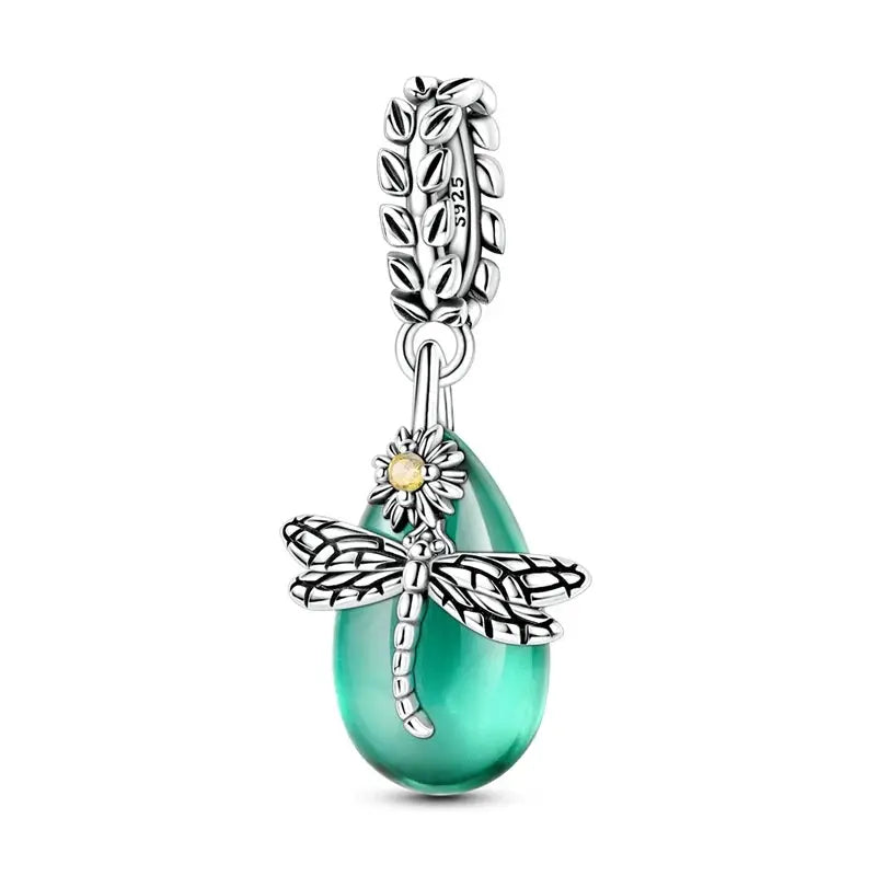 New 925 Sterling Silver Charms Beads Pendants Tree of Life Turtle Gemstone Sunflower for Women Bracelet Jewelry Gift
