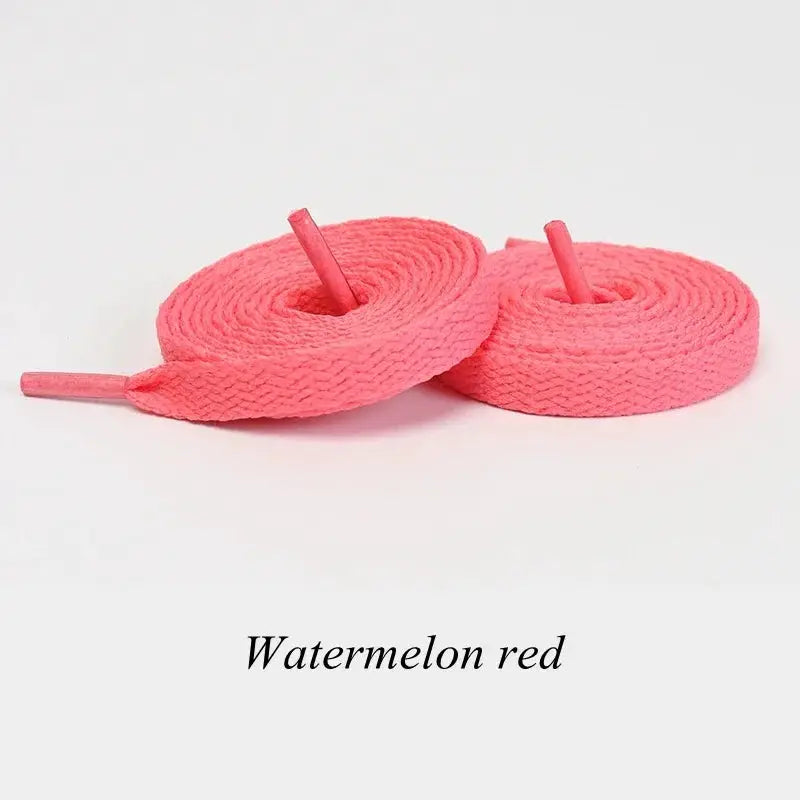 Flat shoelaces watermelon red, 1 pair, unisex casual sport shoe strings