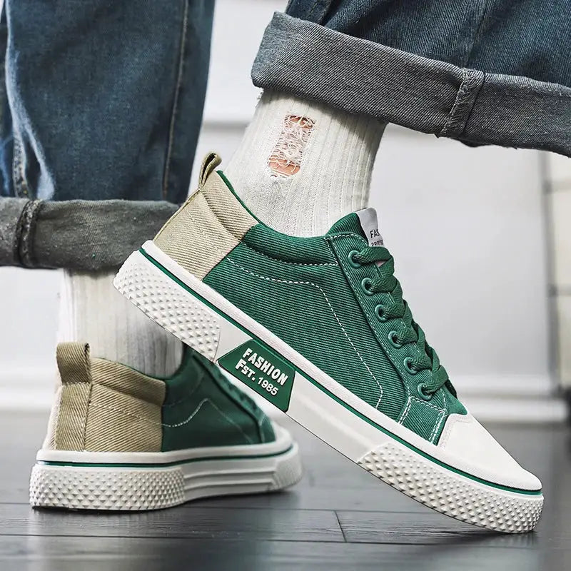 Men's Canvas Shoes All Seasons Casual Everyday Walking Shoes Soft Sole Flat Profile Joker Board Shoes