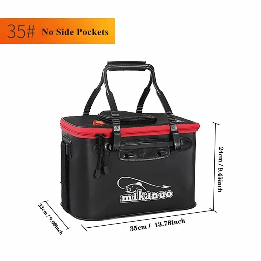 AquaEdge Portable Collapsible Fishing Bag Live Fish Box Water Container And Tackle Organizer For Camping