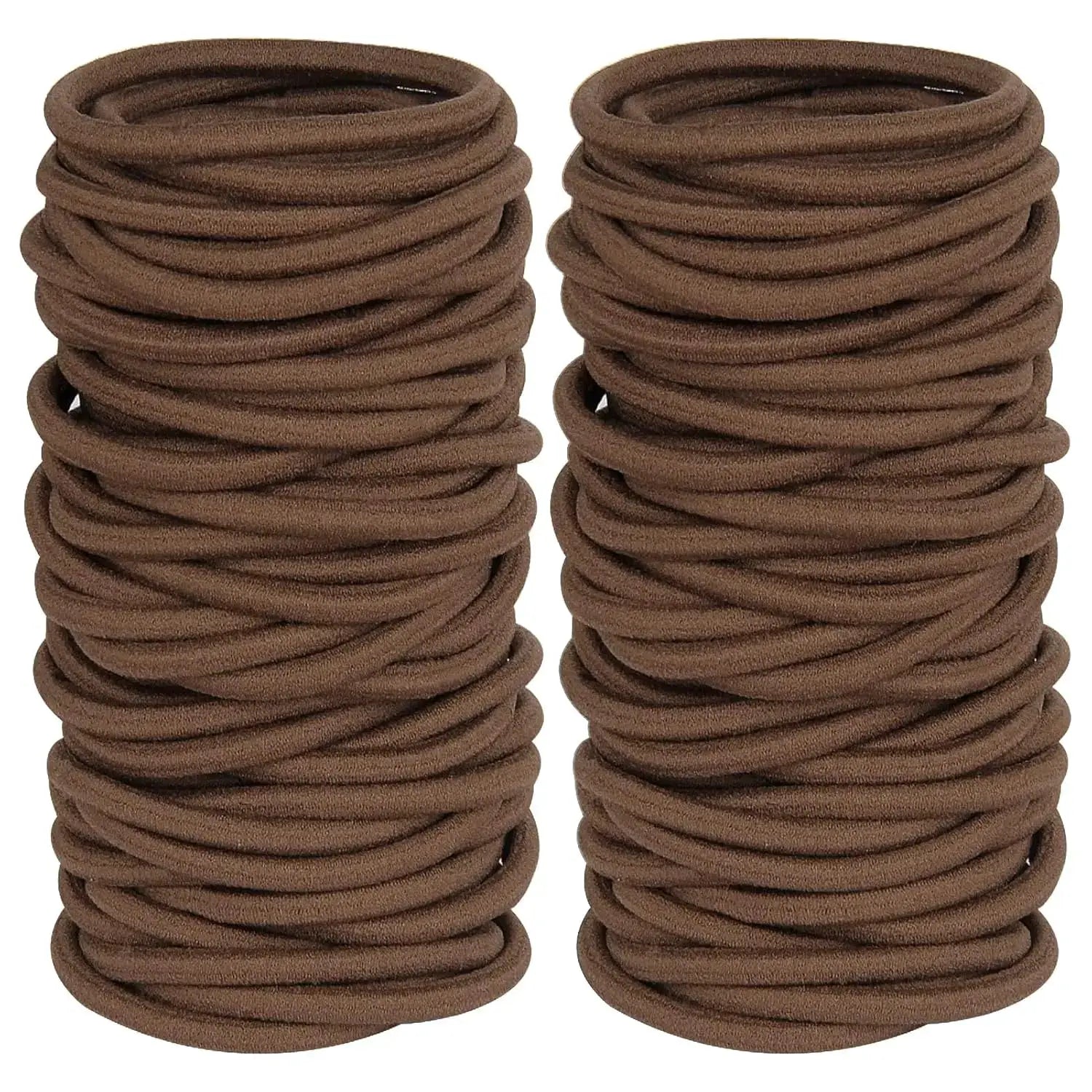 4mm Elastic Hair Ties Bands No Damage Nylon Mix Colors Bulk Pack 10 Or 50 Pcs For Men Women Girls And Boys