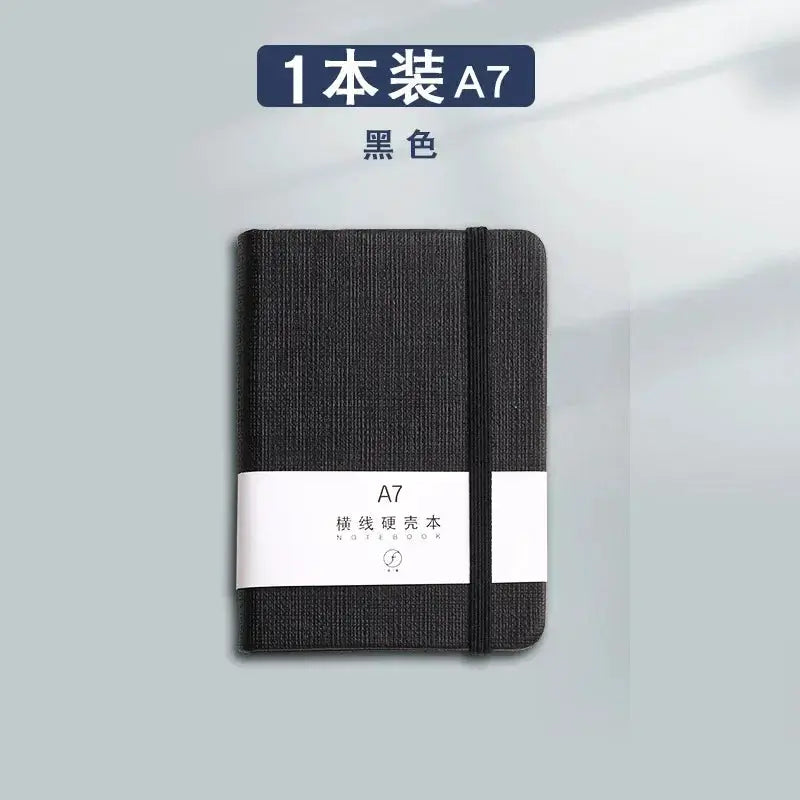 A7 black pocket notebook with elastic closure, 96 sheets