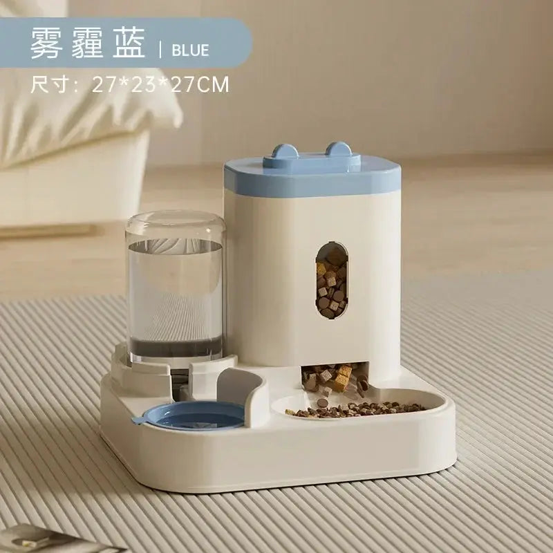 Automatic Pet Feeder For Dogs And Cats With Water Fountain Large Capacity Non Electric Gravity Dispenser