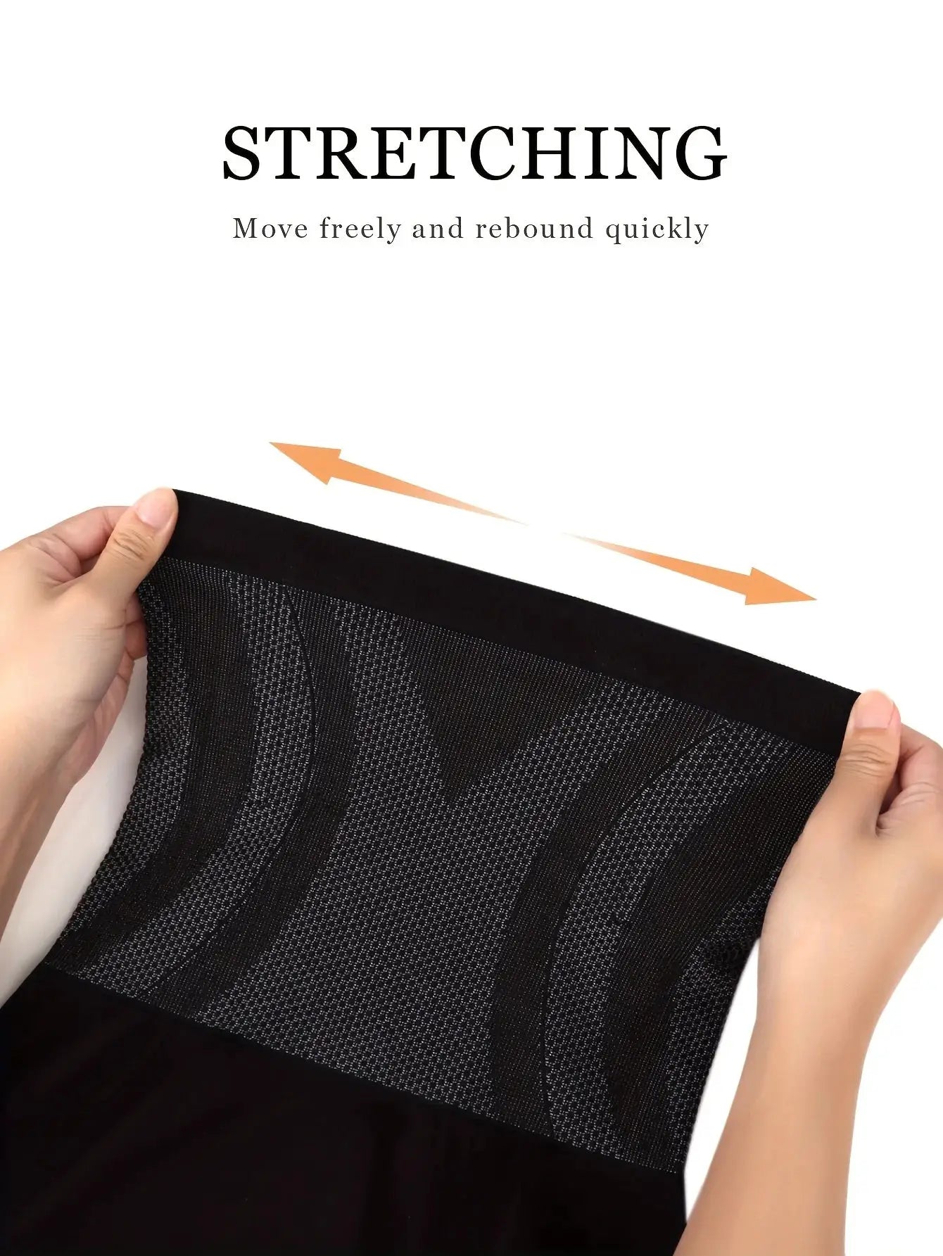 Black high-waist tummy-contouring seamless panties with stretch knit fabric