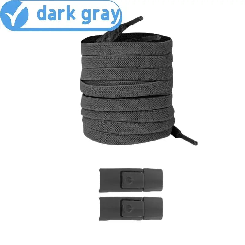 Elastic No Tie Shoelaces Press Lock For Sneakers 8mm Widened Flat Laces For Kids And Adults