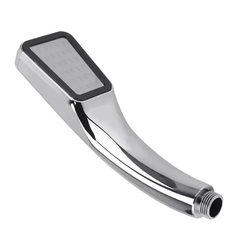 Handheld chrome showerhead with square spray face, 300 holes, Simples Market.
