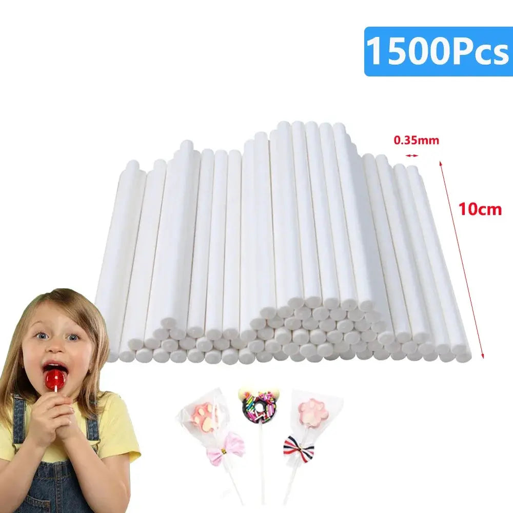 White Paper Lollipop Sticks Solid Core 20 To 1500 Pcs For Cake Pops Party Desserts Candy Making