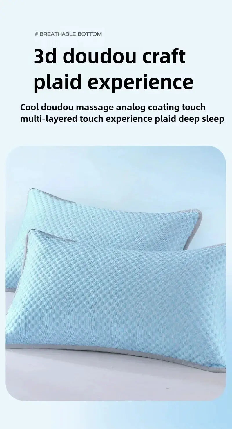 Simples Market cooling pillowcases, blue ice color with honeycomb texture, 48x70cm, 2-pack
