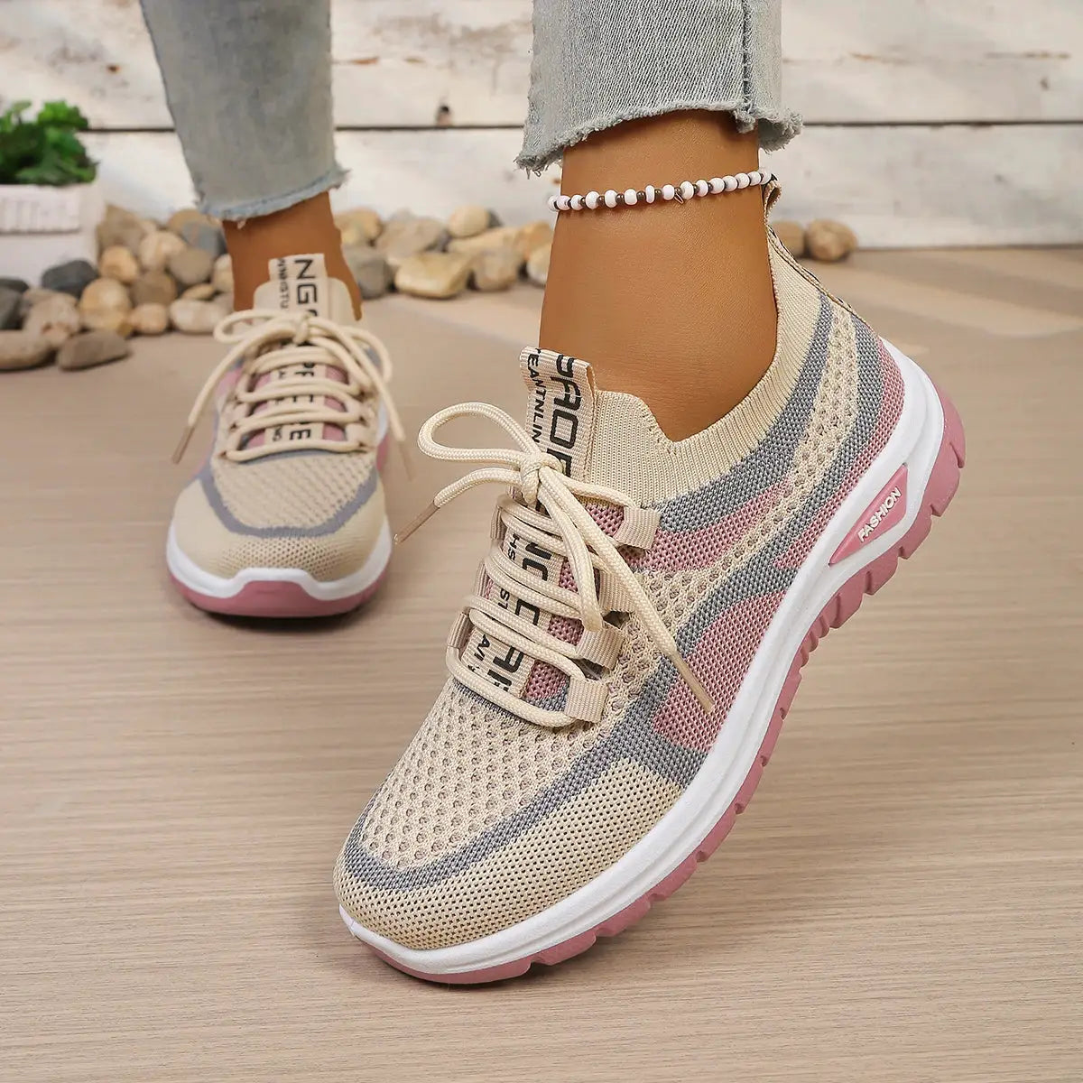 Women's Summer Casual Sneakers Two Tone Lightweight Comfort Versatile Work Shoes For Daily Wear And Travel