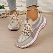 Women's Summer Casual Sneakers Two Tone Lightweight Comfort Versatile Work Shoes For Daily Wear And Travel